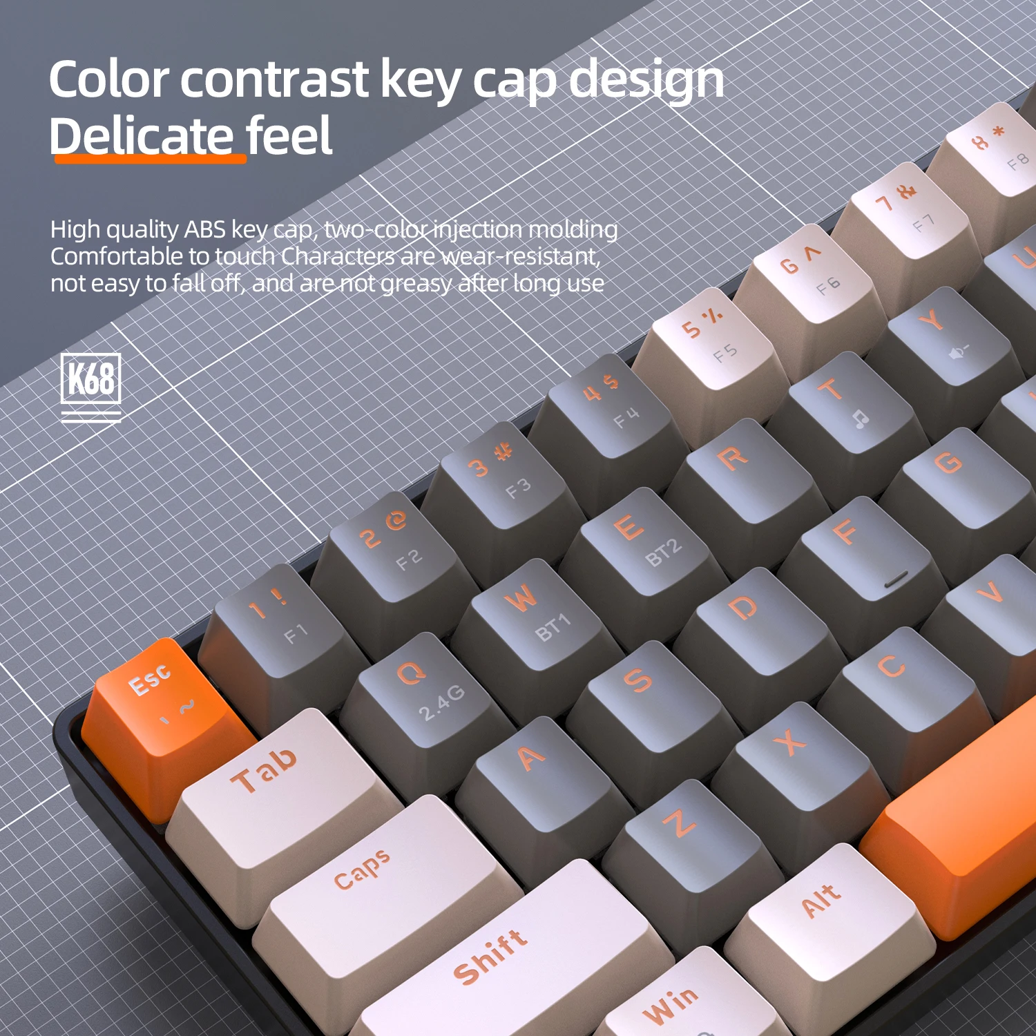 60% Wireless Mechanical Keyboard Bluetooth Dual Mode Hot-Swap Ziyoulang ...