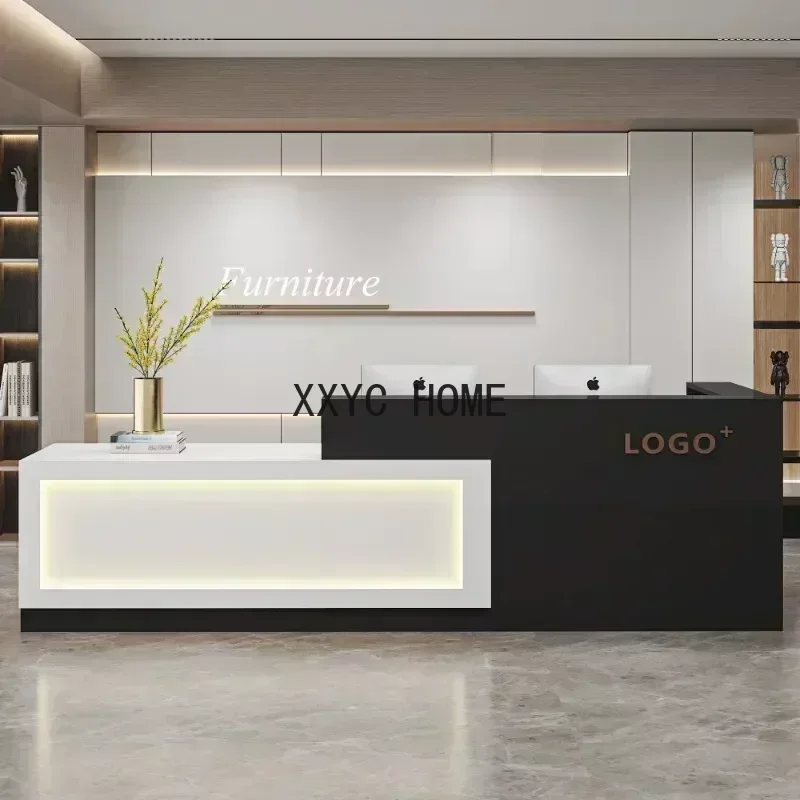 Modern Simple Reception Desks Supermarket Spa Checkout Cashier Simple Gray Office Luxury Hair   Mobile Bancone Bar Furniture