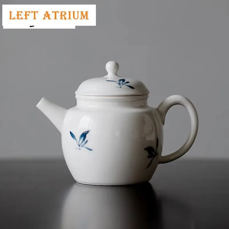 

90ml Boutique Pure Hand-painted Butterfly Orchid Art Teapot With Porcelain Tea Maker Pot With Filter Hole Chinese Kung Fu Teaset