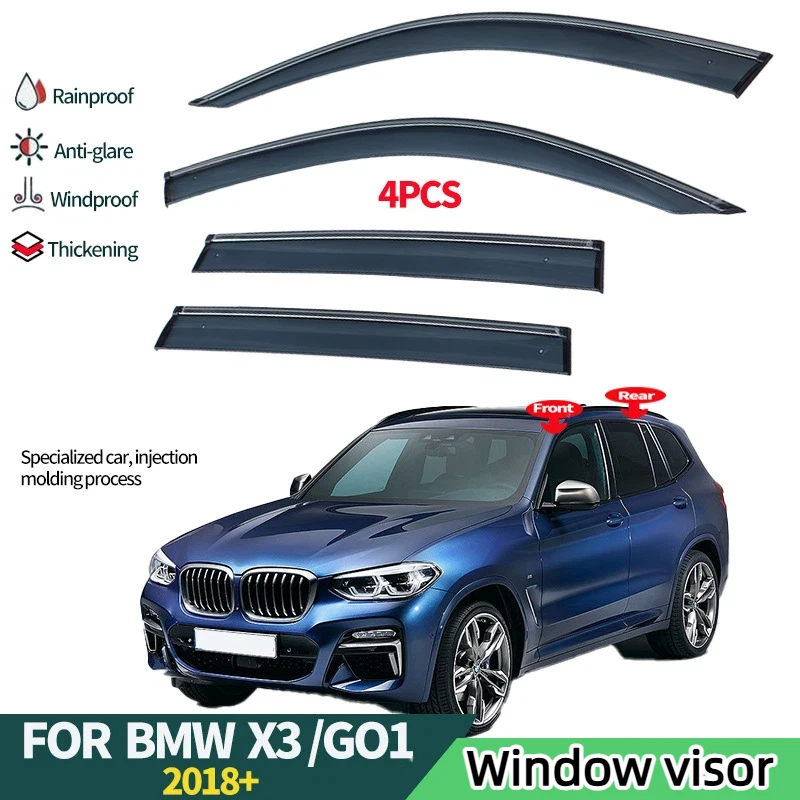 

For BMW X3 2018+ Window visors,Side Window Deflector Weathershield Sun Rain Guard