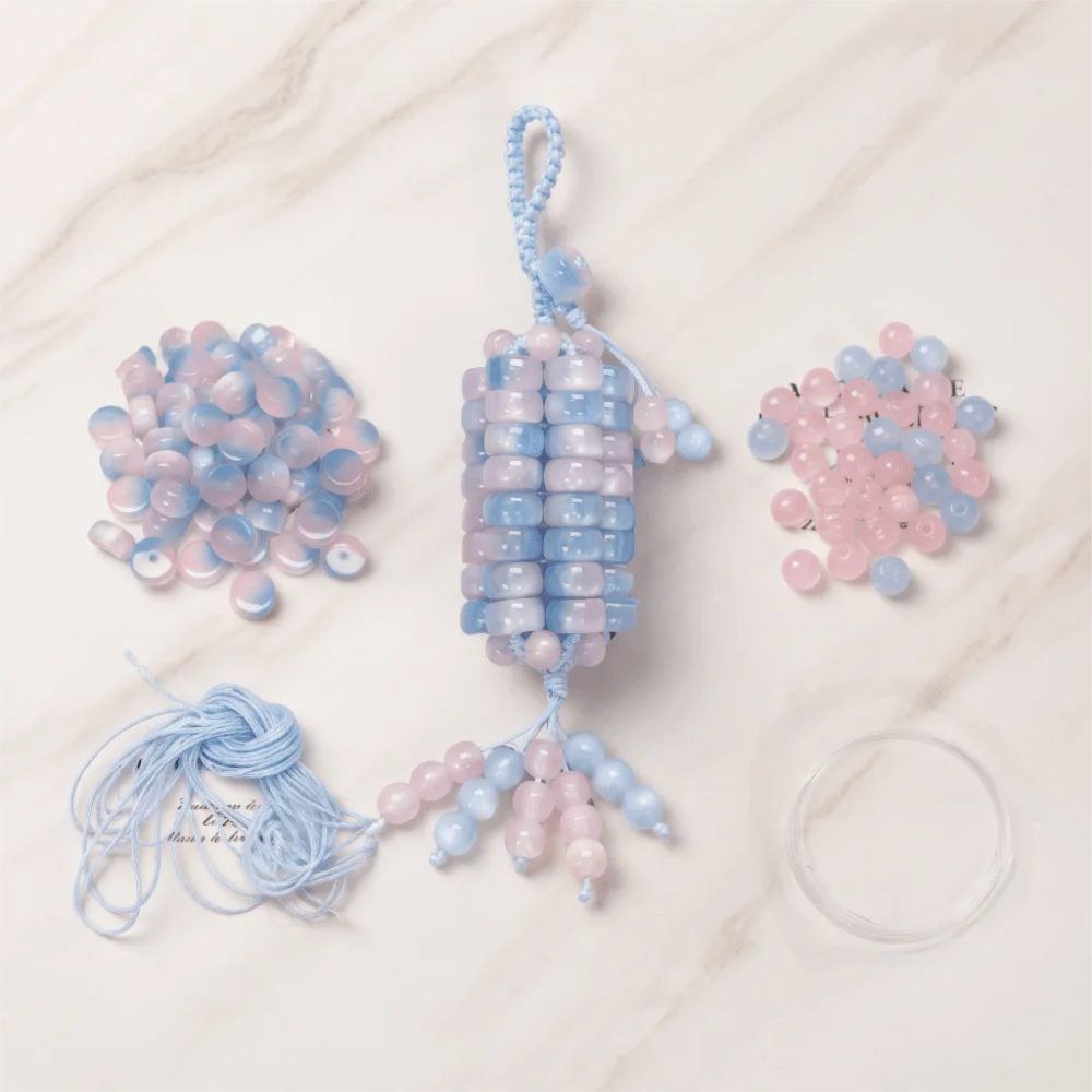 Crystal Beads Corn Pendant Material Bag Multicolor Wheel Flat Shape Crystal Corn Phone Chain Smooth Surface Hand Weaving