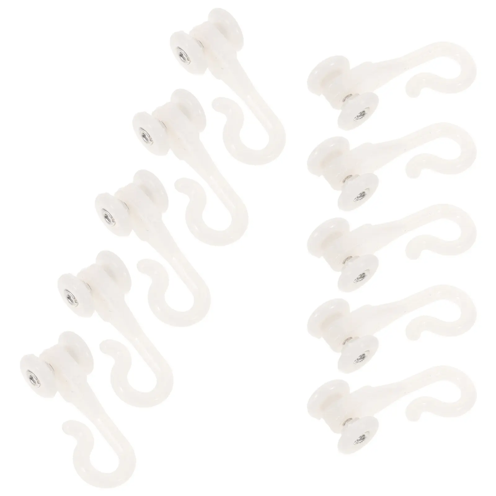 10Pcs U-Shaped Track Hooks for Mosquito Net Ceiling Mounting Bed Canopy Hanging Rail System Smooth Gliding Curtain Track Slider view 2