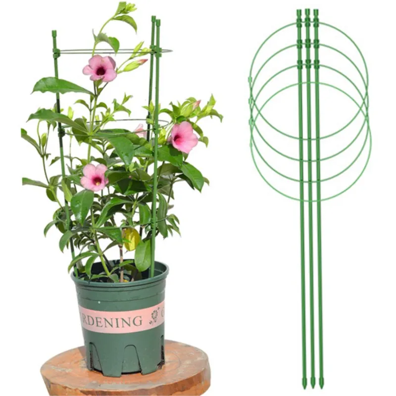 1/3/9 Pcs/set 3 Layers Plant Support Grow Stakes Round Plant Support Ring Plastic Plant Cage Holder Flower Pot Climbing Trellis