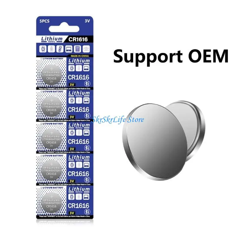 E65E 5pcs CR1616 Batteries 3V Coin Cell For Electronic Scale Toy And Thermometers