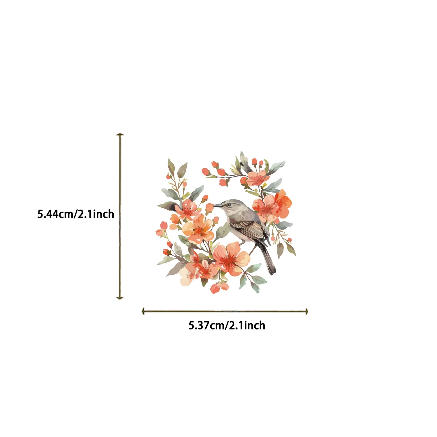 50 Uds. De pegatinas de grafiti de pájaro de acuarela PET transparente, taza de agua decorativa, libro de imágenes para maletero, adhesivo de papelería impermeable