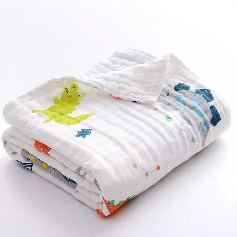 Toalla de baño para bebé, toalla de gasa de algodón de 4 capas, productos finos de verano para bebés recién nacidos, funda de toalla para niños, manta de 110x110cm