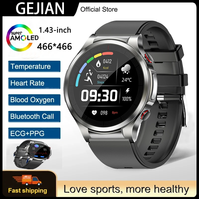 

Advanced Health Fitness Smartwatch with Tools to Manage Stress and Sleep ECG App SpO2 24/7 Heart Rate and GPS Motion Trajectory