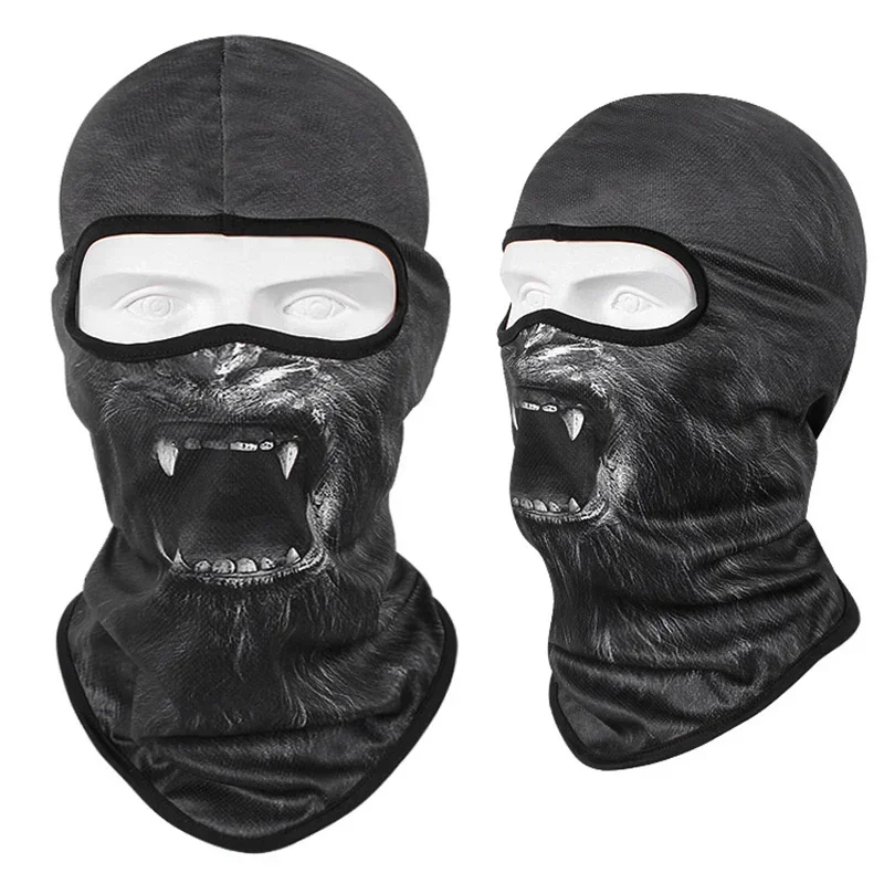 3D Cat Dog Cute Animal Print Balaclava Motorcycle Motocross Biker Head Cover Ski Snowboard Mask Helmet Hood Cap Cycling Headgear