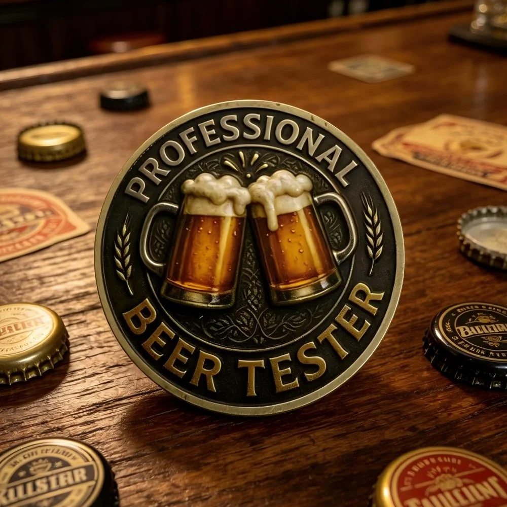 Funny Beer Coin Antique Bronze Beer Mug Novelty Challenge Coin with Protective Case  Perfect Gift for Beer Lovers Bar Decor