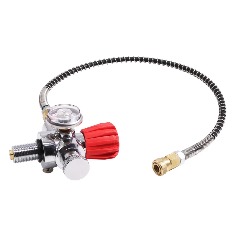 TUXING High Pressure Tank Dual Gauge Charging Valve 630bar 6000psi Air Filling Station Refill Adapter Thread M18*1.5