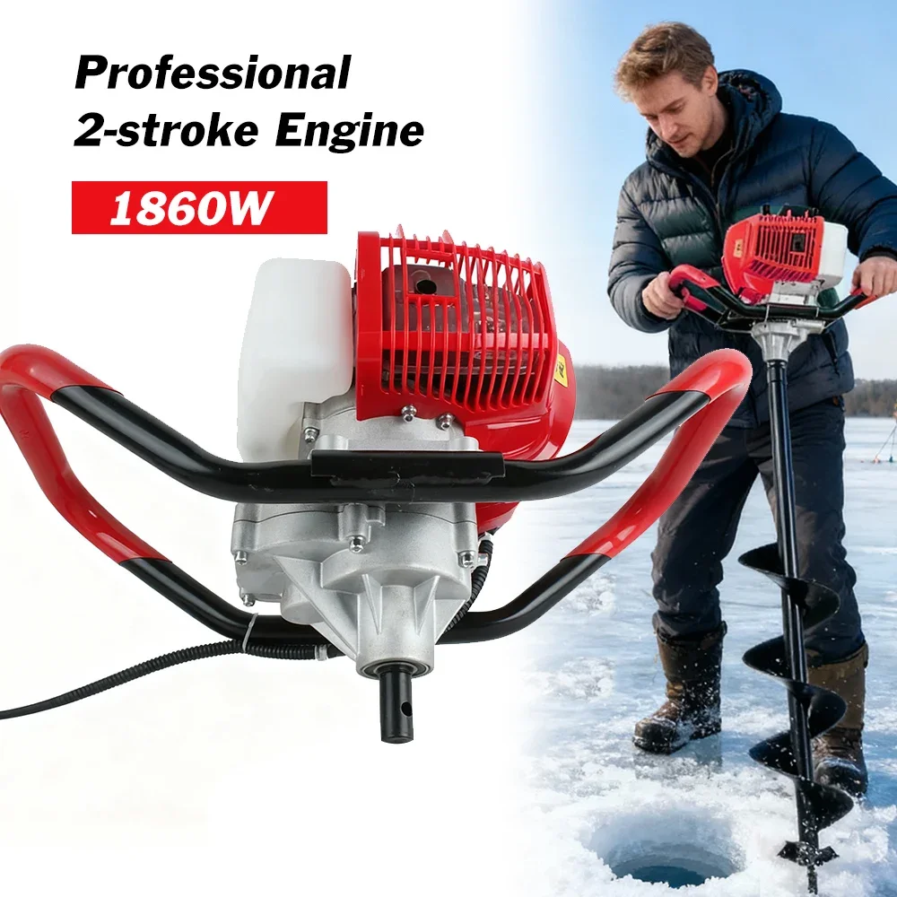 2 Stroke Petrol Post Hole Digger Powerful Earth Auger Soil Drilling Machine Handheld Earth Drill for Digging Holes Earth Drill