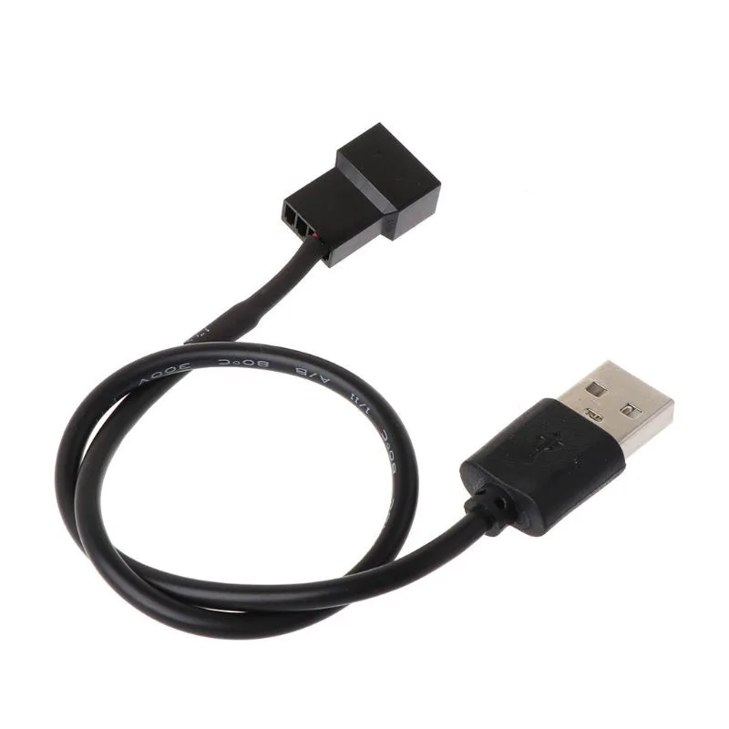 USB 2.0 A Male To 3-Pin / 4-Pin PWM 5V USB Sleeved Fan Power Adapter Cable For Case Fan Adapter Connector Cable