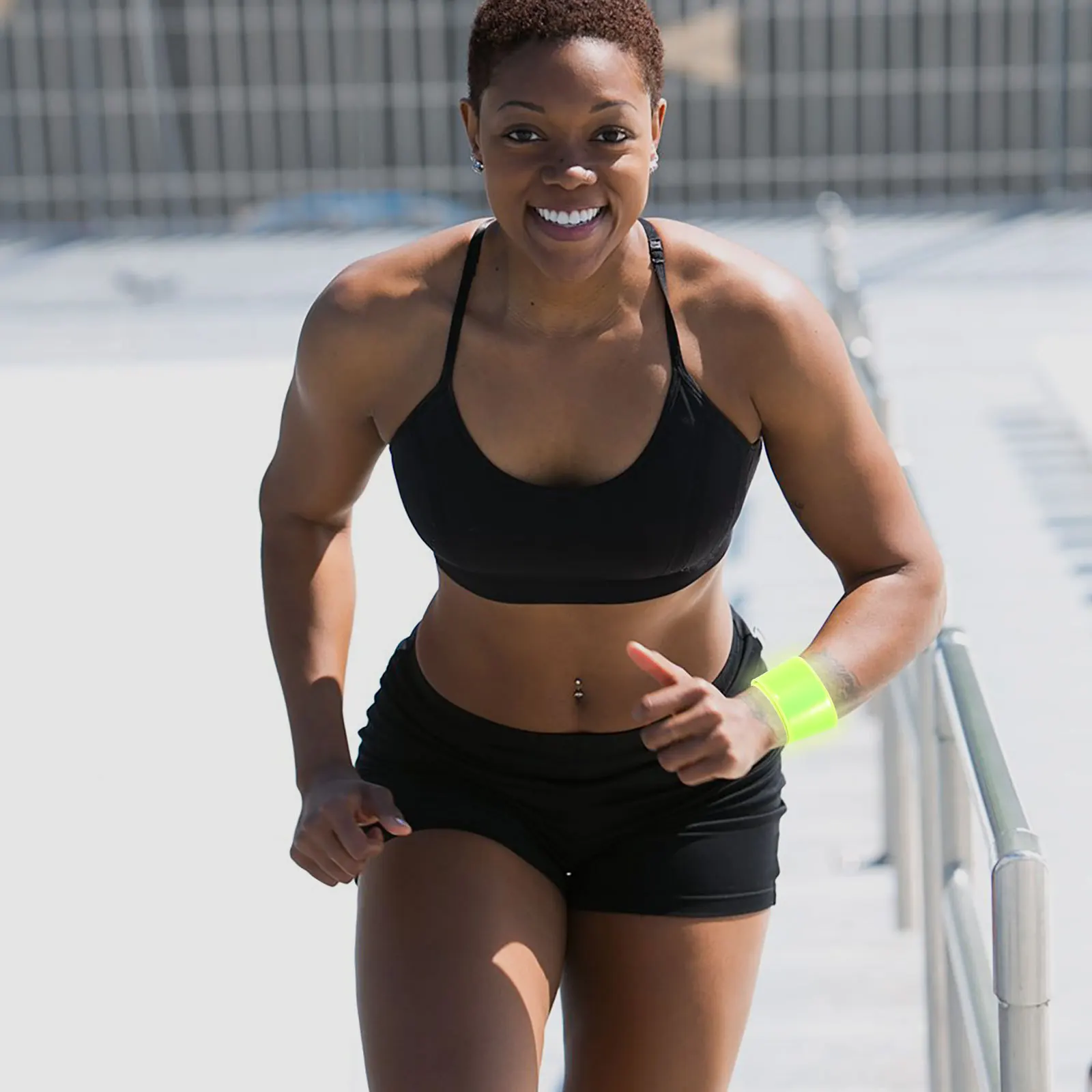 

12Pcs Luminous Reflective Wrist Bracelets Flexible Slap Bands Self-Wrapping for Outdoor Night Sports Running Cycling