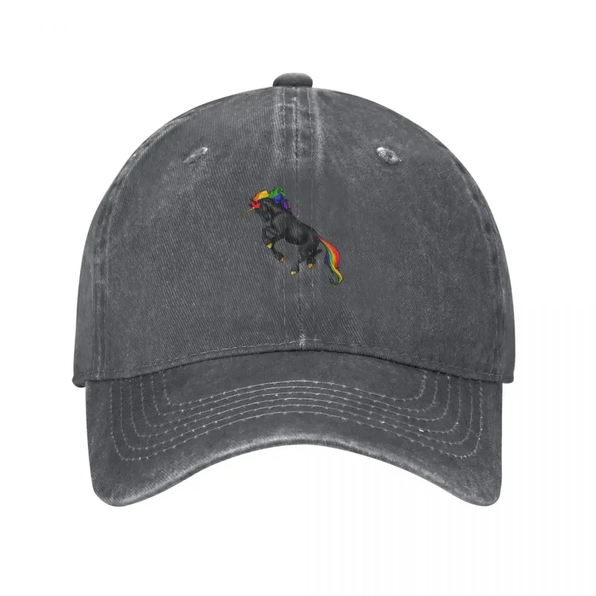 Rainbow Pride Unicorn - Dark Baseball Cap Hat Man For The Sun western Hat |-F-| Woman Hats Men's