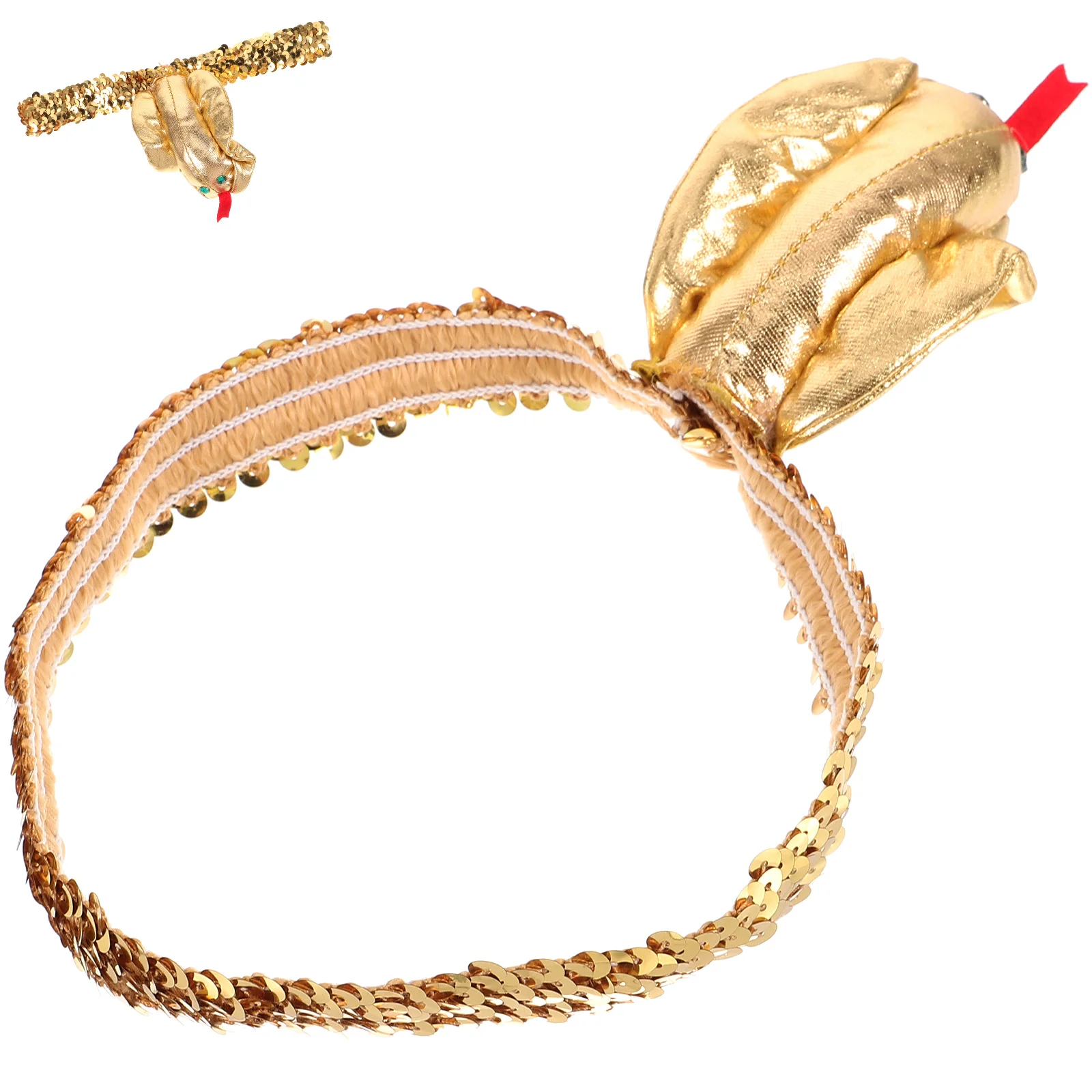 

Golden Snake Headdress Hair Accessories for Halloween Party Egyptian Snake Headpiece Egyptian Theme One Size Fits Most