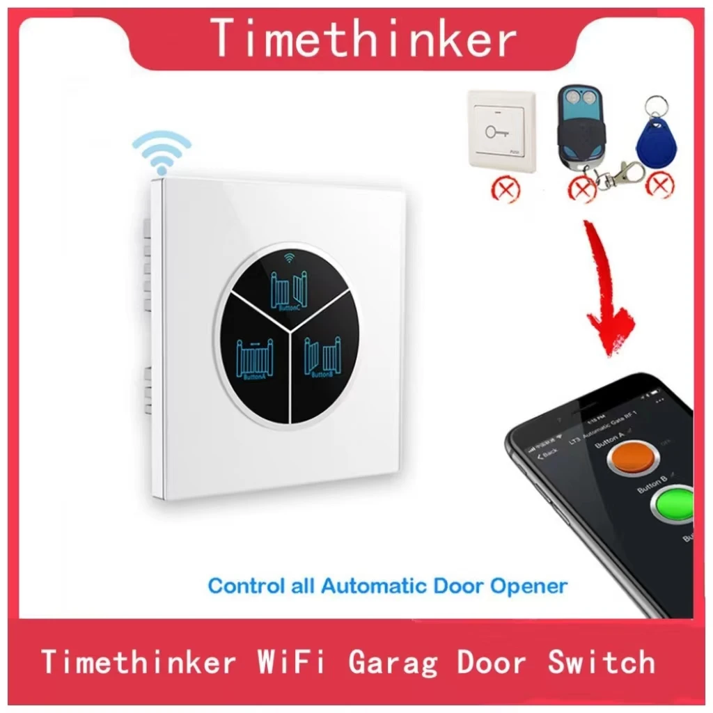 Timethinker WiFi Switch Garag Door Car Garage Automatic Control Timing Voice Control Opener Door APP Remote Control For Samsung