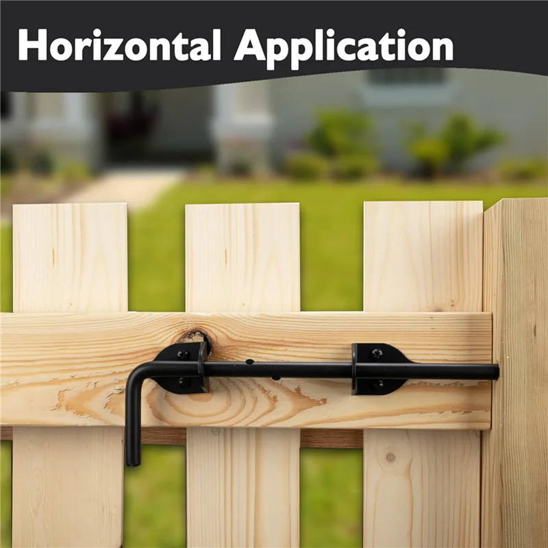 BNVN-2X Heavy Duty Gate Latche Portable Cane Bolt Door Latch Lock Door Stop Hardware For Single Open Door Gate Wooden Fence