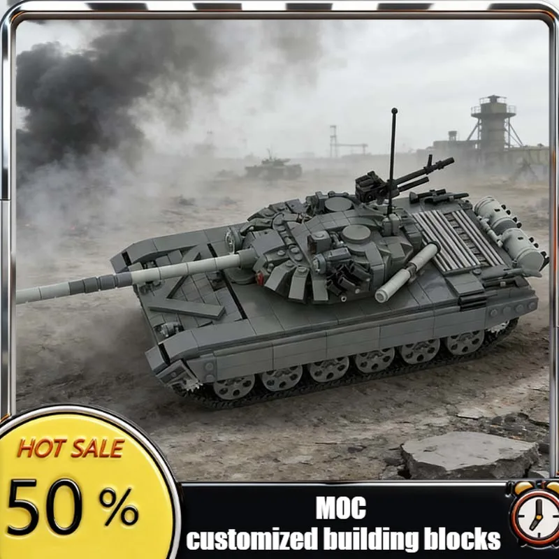 

1341 PCS Custom Tank Model TMOC-72 MBT 1:35 Scale MOC Customize Modular Building Block Brick Simple DIY Boys Toy Christmas Gift
