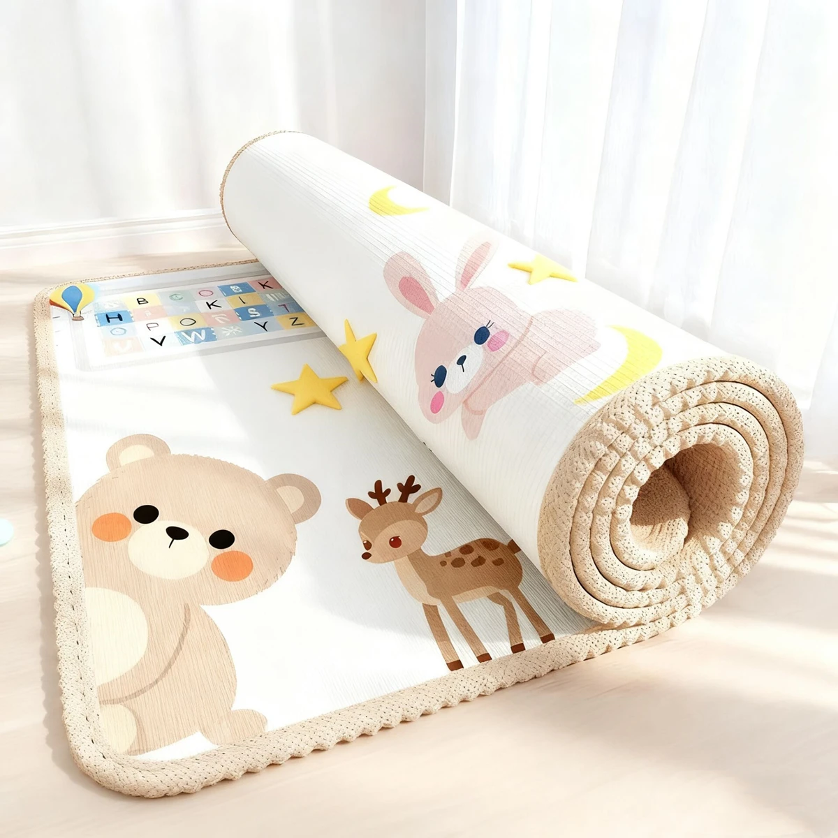 Multiple Size Options Thicken Play Mats for Children's Safety Mat 1cm/0.5cm PE Environmentally Friendly Baby Crawling Carpet