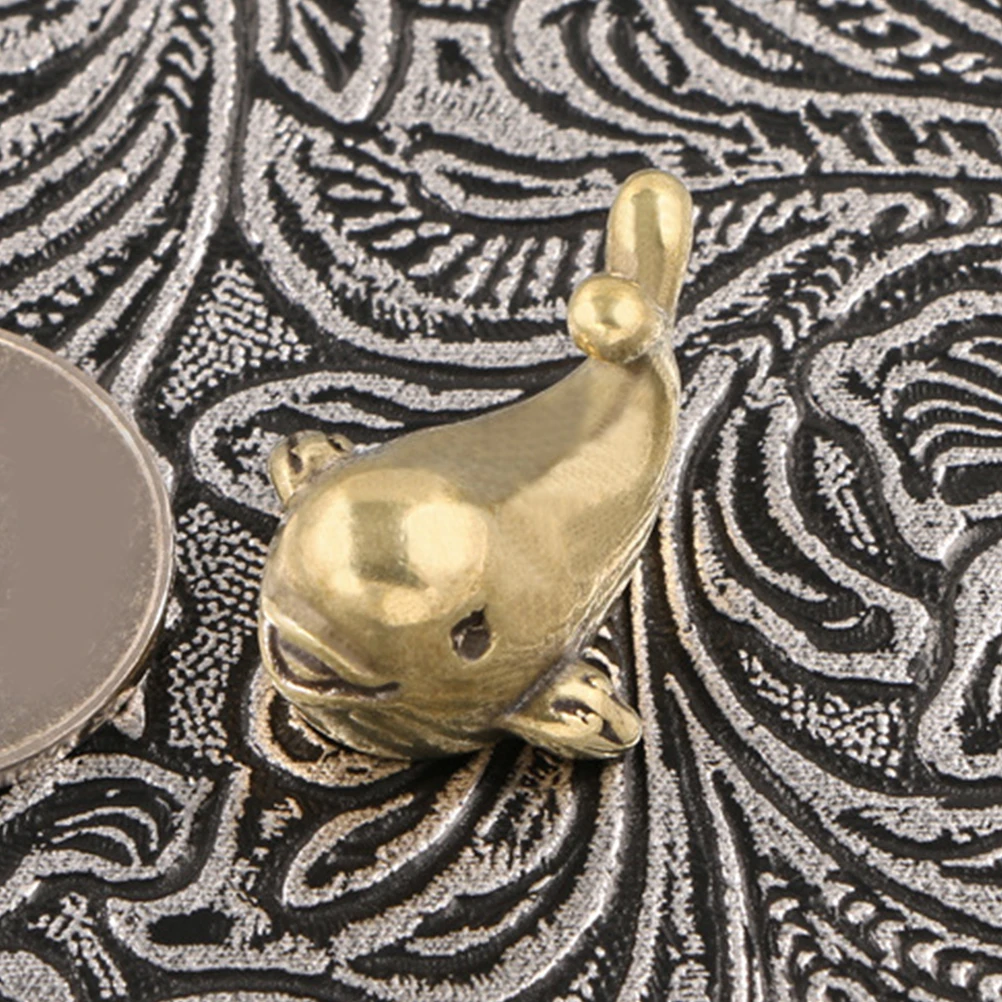 

2 Pcs Dolphin Ornament Bird Brass Animal Statues Cute Decor Decoration Figurine Figurines for Home