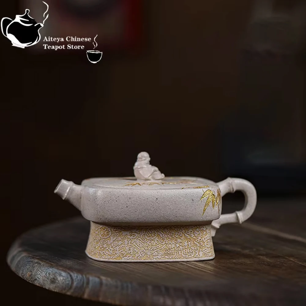 Yixing Handmade Purple Clay Teapot, Original Ore, Precious Jade, White Clay, Enjoying It, Kung Fu Tea Set, Chinese Teapot