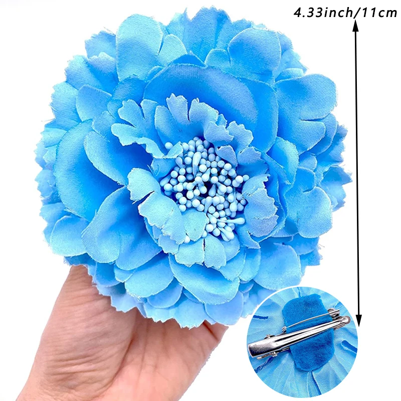 1PC Bride Hair Accessories, Wedding Peony Hair Flower Clips Brooch Bohemia Hairpins for Women Flamenco Dancer Pin Up