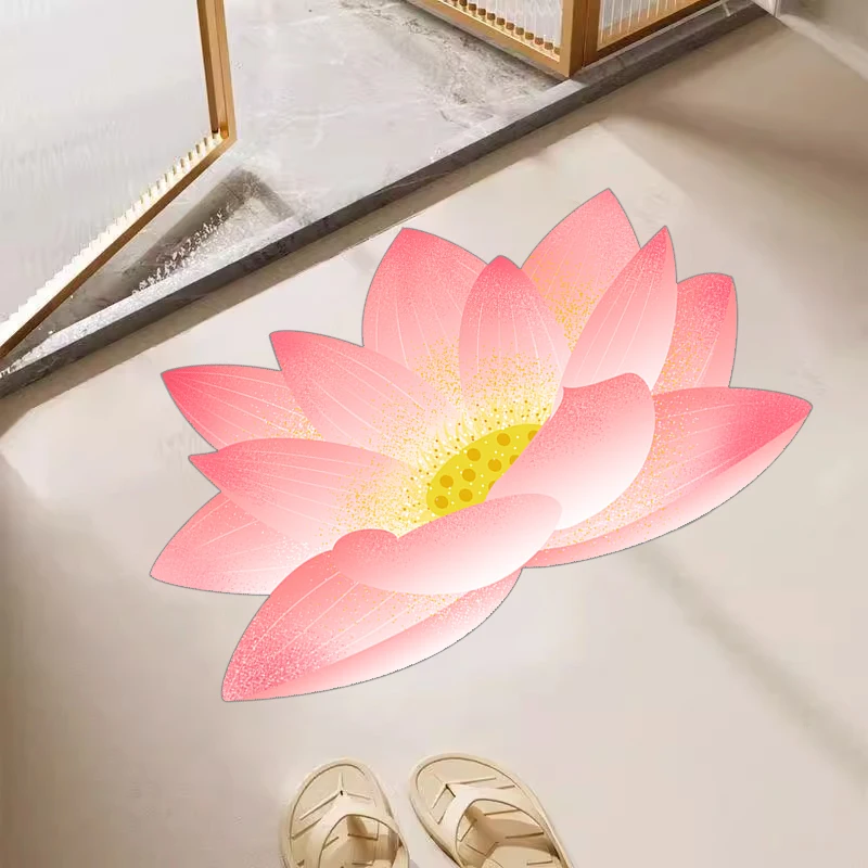 

New Chinese Sle Lotus Batoom Mat Batoom Entrance Mud Lotus Silicon Mud Absorbent Foot Mat Household Door Mat Carpet