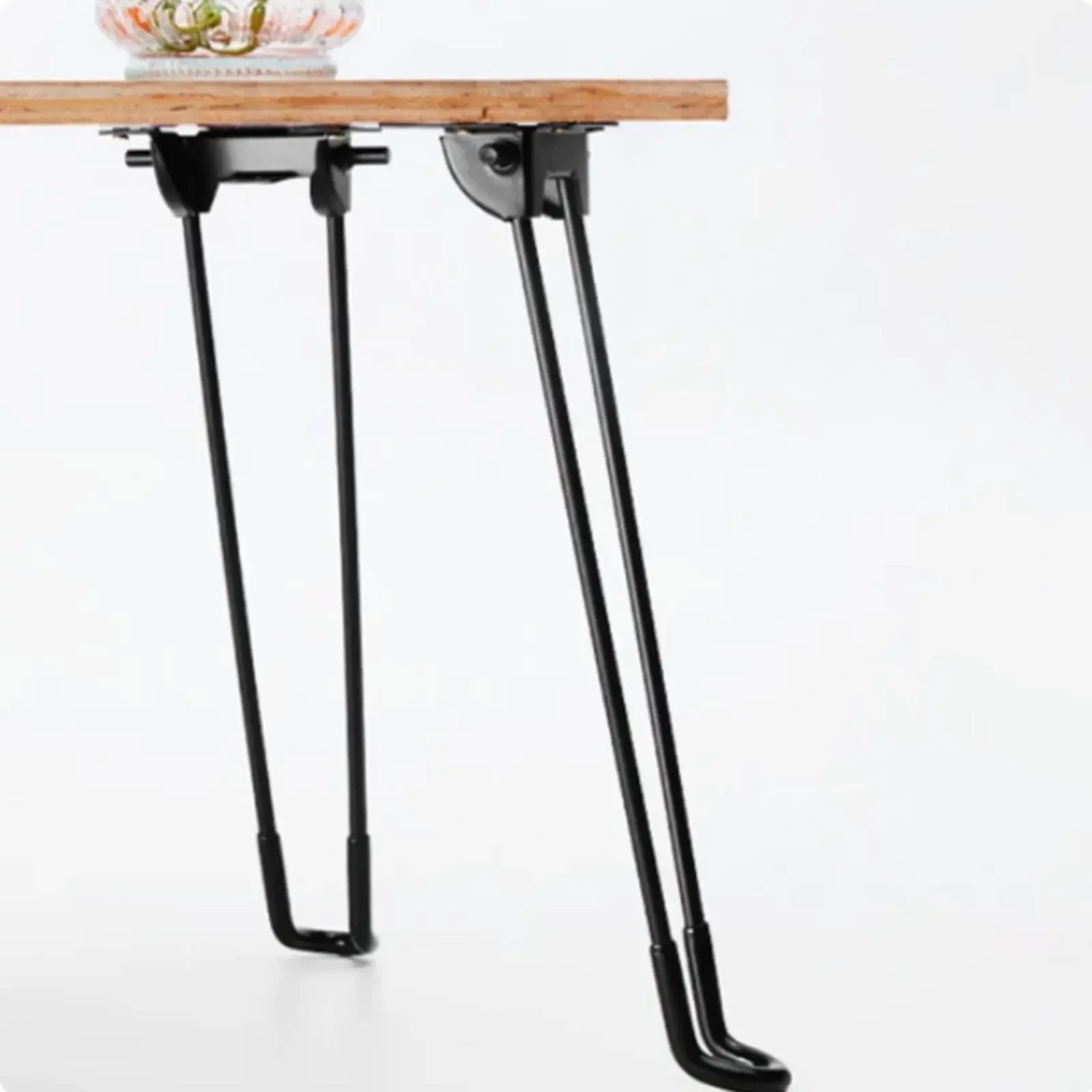 Folding Metal Table Leg Easy Installation Foldable Desk Leg Furniture Support Space Saving Anti-Slip Feet for Camping