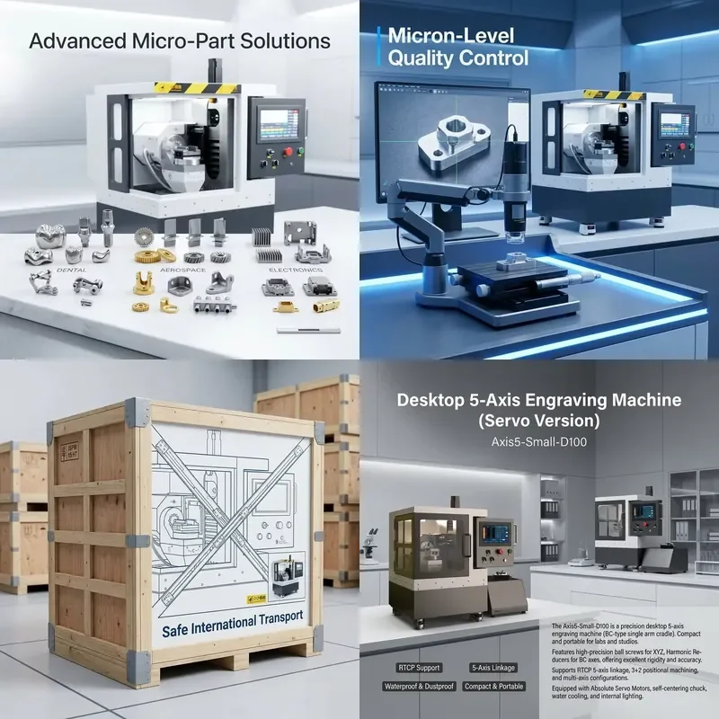 Precision Desktop 5 Axis CNC Machine Micro Milling Center for Medical and Jewelry