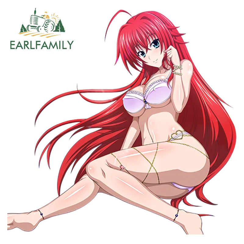 EARLFAMILY 13cm X 12.8cm Japanese Anime Sticker Rias Gremory Sexy Girl Stickers Refit Accessories Waterproof car goods decor