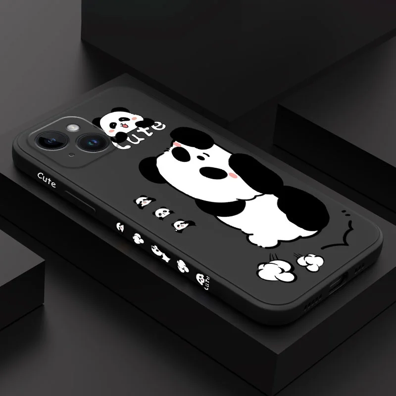 Sleeping Panda Phone Case For iPhone 16 15 14 13 12 11 X XR XS Plus Pro Max Mini Silicone Cover