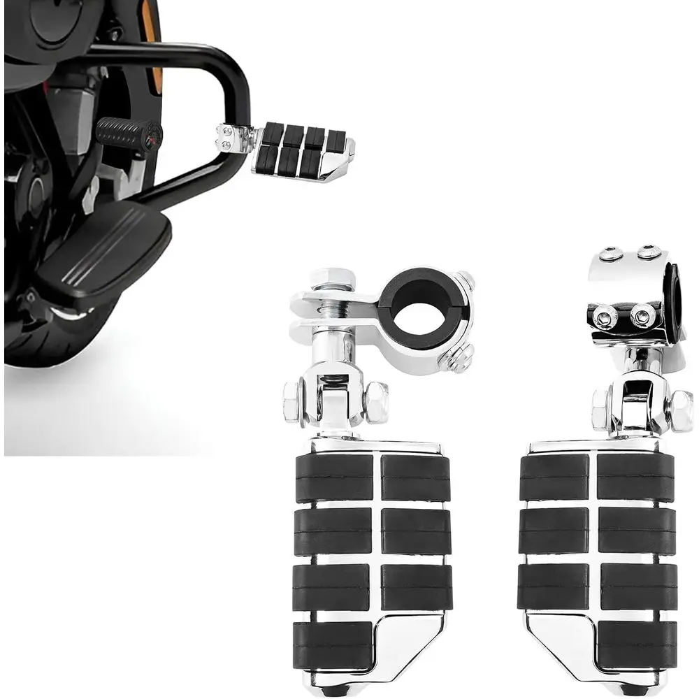 

1, 1-1/4, 1-1/3 Motorcycle Highway Foot Pegs Adjustable Highway Footpegs Footrest for Touring Sotail Road King Road Glide Sports