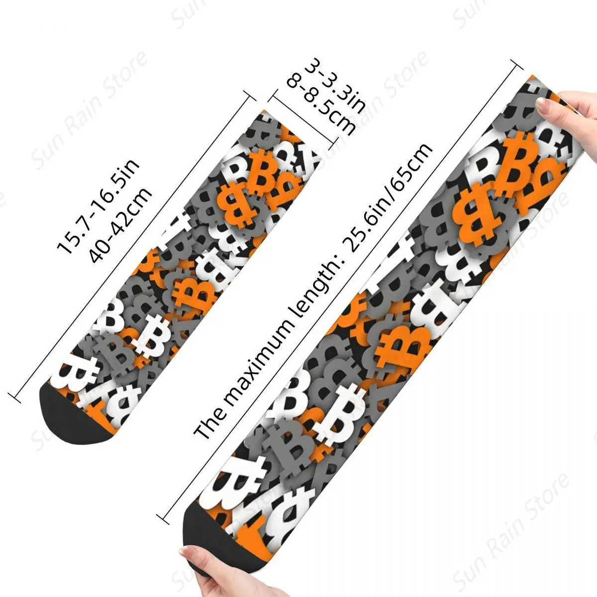 Bitcoin Urban Camouflage Cryptocurrency Socks Sports 3D Print Boy Girls Mid-calf Sock