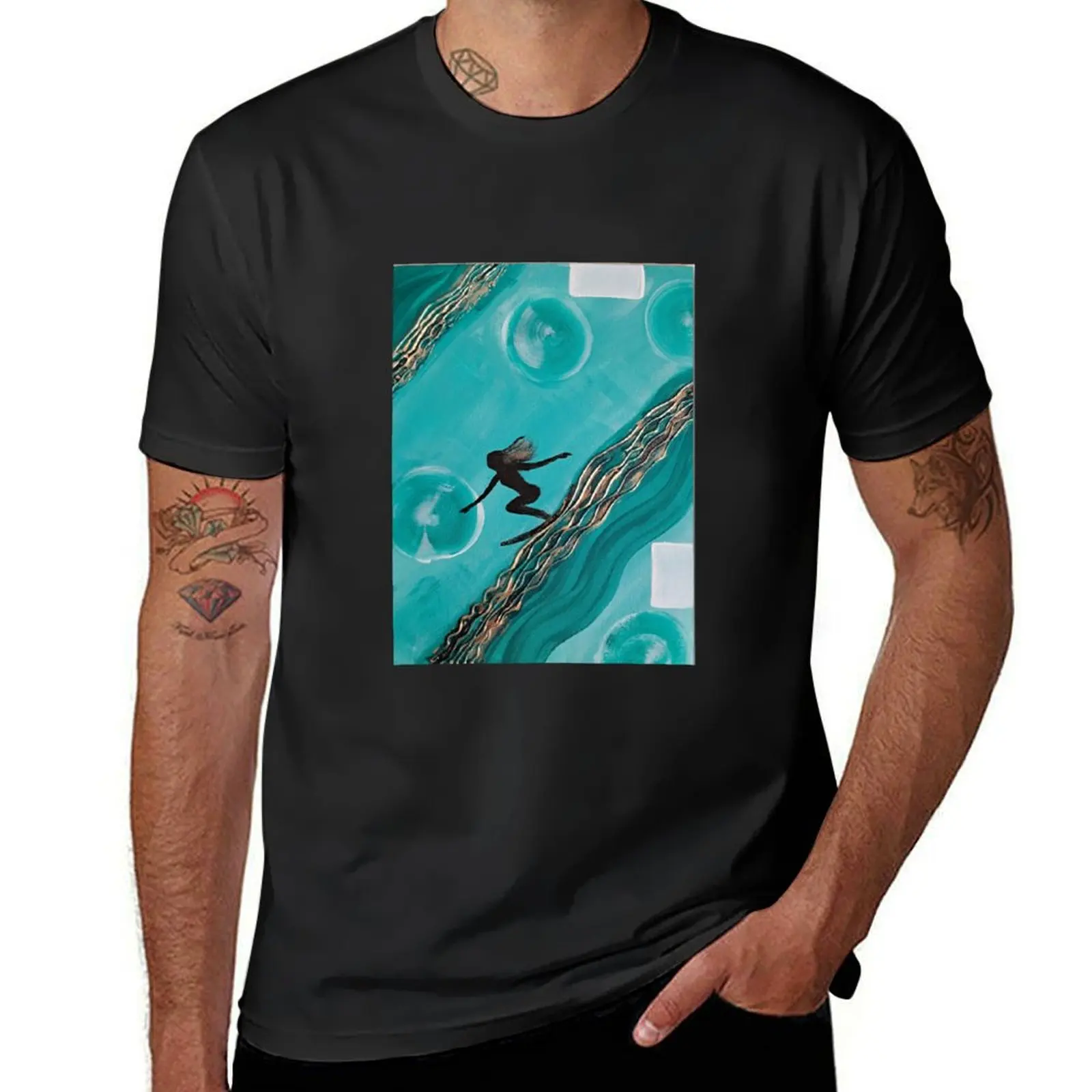 

Surfing in the sea- 2 T-Shirt vintage sports fans customs design your own men workout shirt