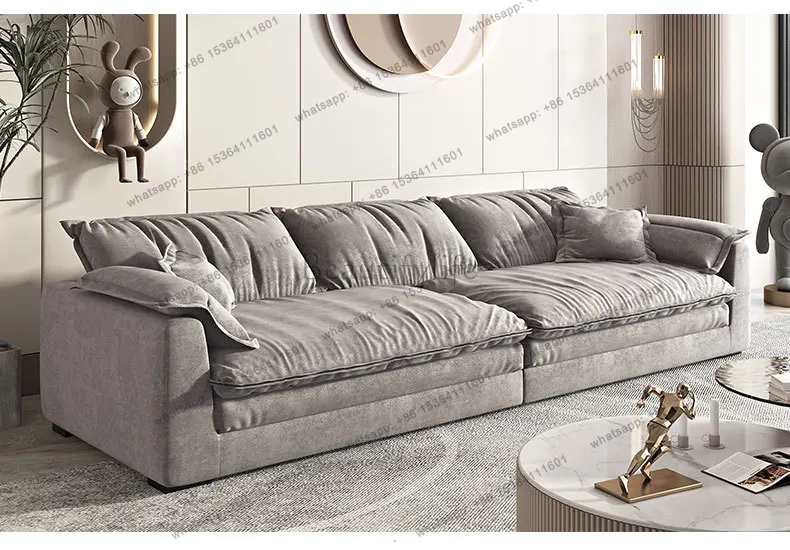 Mordern Luxury Fabric Sofa for Living Room Apartment Flannel Material Sofa Bed 2/3/4 Seater Sofa Customzied Color
