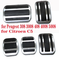 Stainless Steel Car Pedals Accelerator Brake Pedal Cover for Peugeot 308 3008 408 4008 5008 for Citroen C5 Aircross Accessories