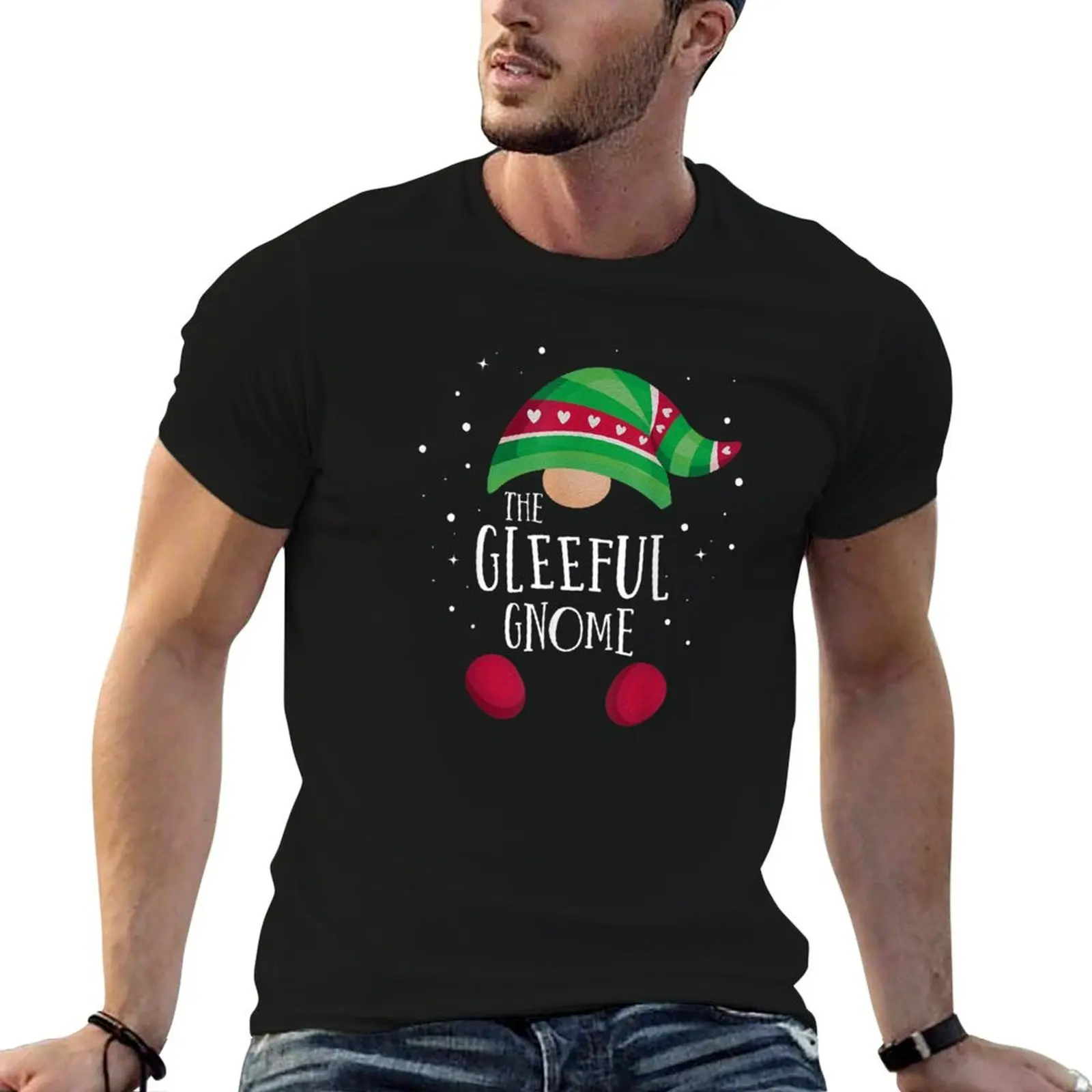 

Gleeful Gnome Family Matching Christmas Pajamas T-Shirt t shirts for man pack cotton funny t shirts man T-Shirt