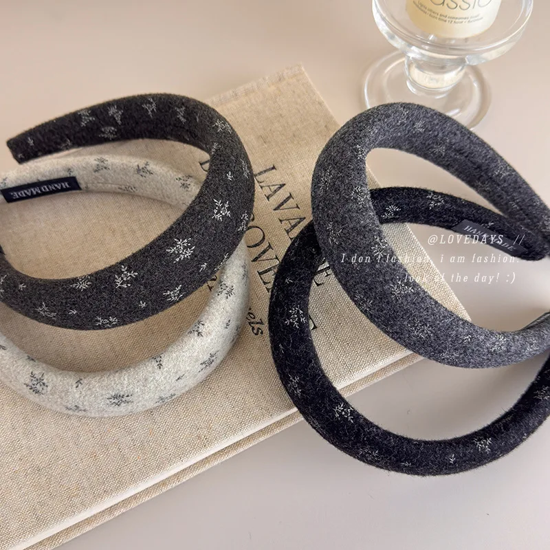 1pc Knit Floral Sponge Headband Retro Fashion Autumn Winter Volume Boosting Hair Hoop for Women Daily Outing Non Slip Elegant