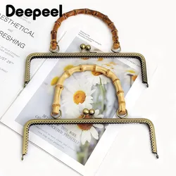 1/2 pezzi Deepeel 20/25,5 cm chiusura in metallo retrò chiusura bacio maniglie per borse manico in bambù borsa fai da te bagagli accessori artigianali