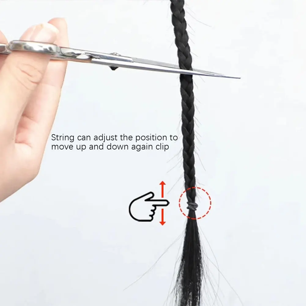 1/2 Uds extensión de cabello cola de caballo trenzada moda cola de caballo trenzada de giro largo extensión sintética accesorios para el cabello Hip Hop Y2K chica