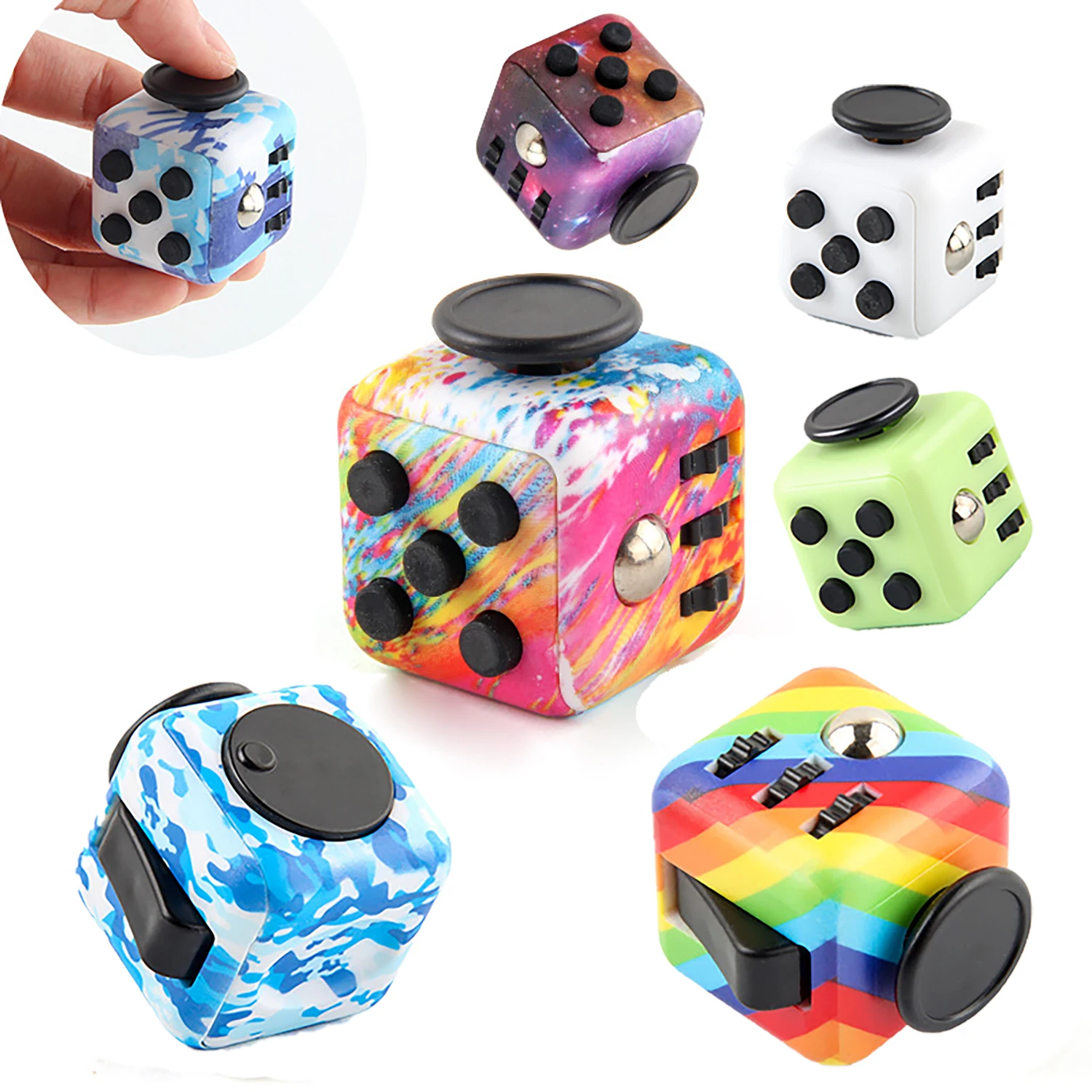 Vinger stressverlichter, 6-zijdige zeef, anti-angst- en stressverlichting