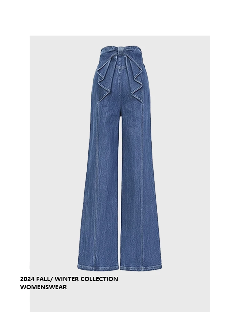 

Blue Wide Leg Denim Jeans Women's High Waist Curve Modin Knot Summer New Sle Jeans by Other Brand Faionable