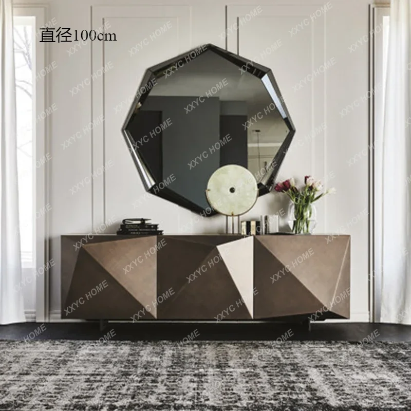 AAAmerican Square Nordic Princess Bathroom Retro Dressing Decorative Mirror Wall Hanging Mirror Light Luxury Background Wall