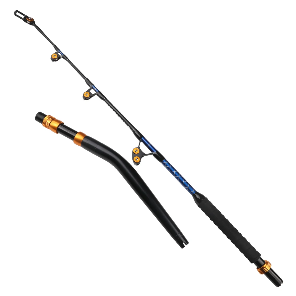 2 Sections Trolling Fishing Rod, 160cm Fiberglass Fishing Pole,Ocean Boat Fishing Rod