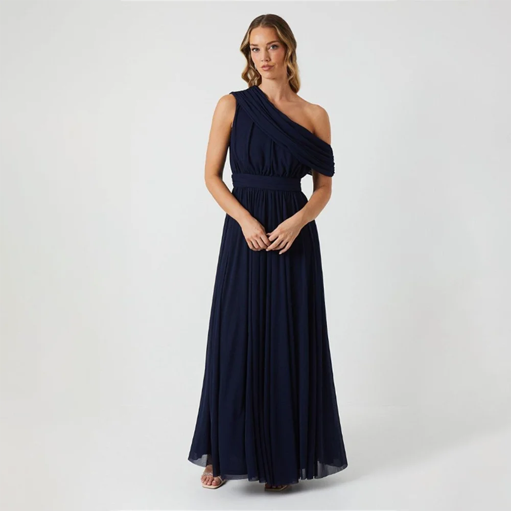 

Women's Formal Evening Gowns Single Shoulder Draped Pleated A-Line Evening Dress 2026 Formal Gowns Party Cocktail Gowns For Gala
