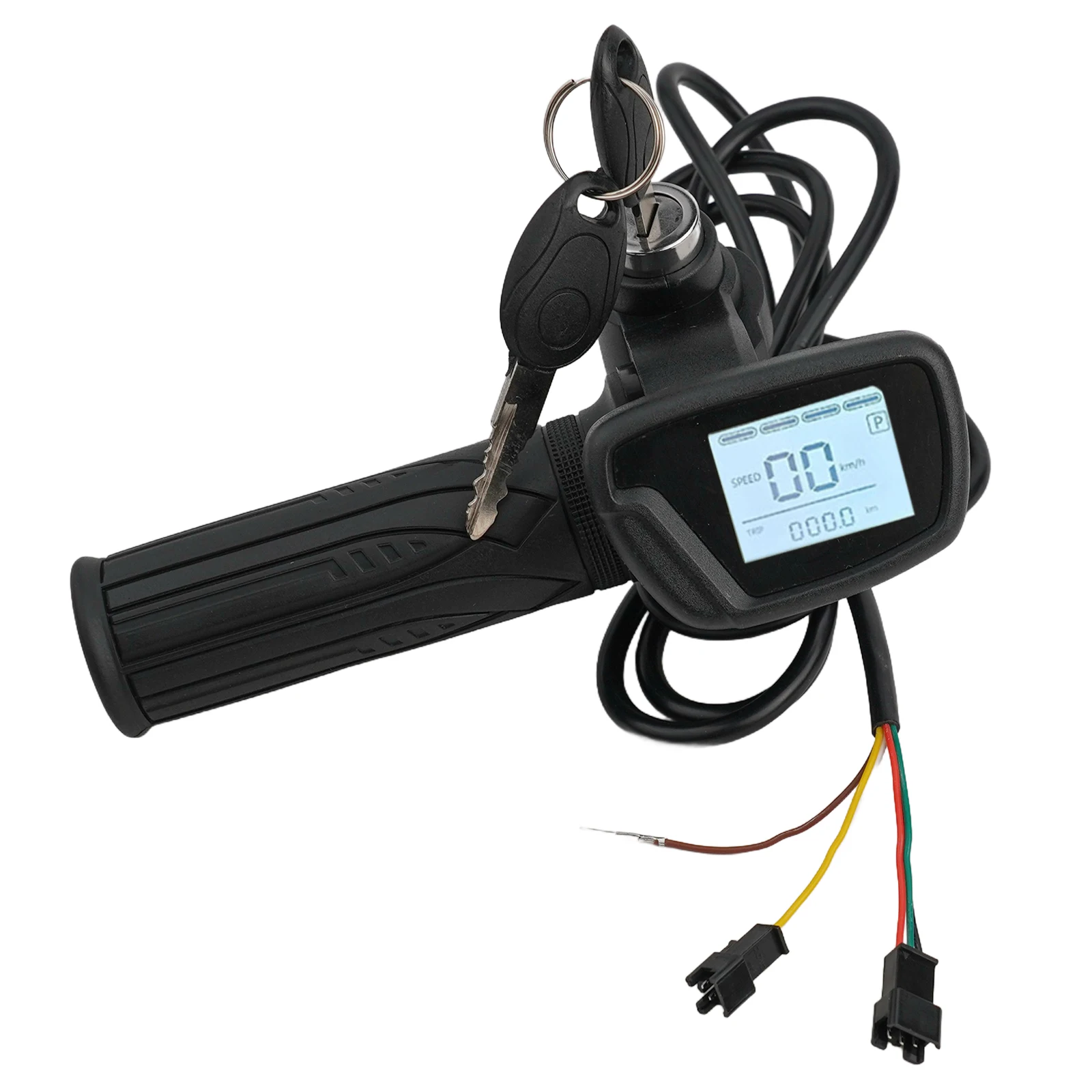 

5pin Hall Throttle Ebike LCD Display Daily Commuting Outdoor Cycling Black Key Switch Mileage Display Speed Display