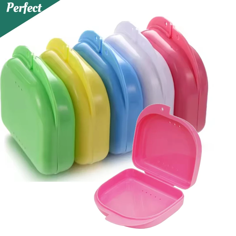 

20pcs/pack Denture Box Tray Case Dental Orthodontic Retainer Color Tray Storage Box Plastic Teeth Container False
