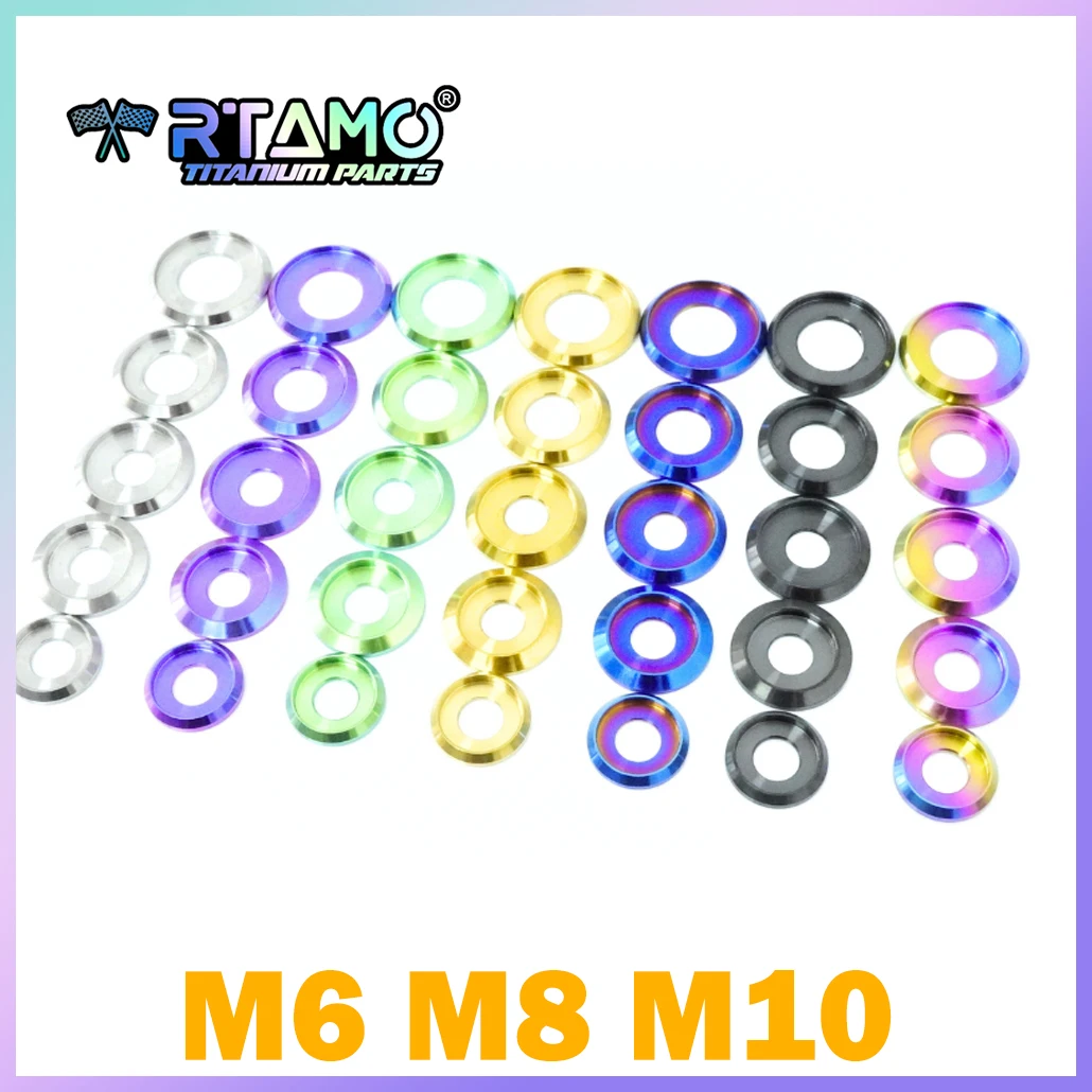 RTAMO M6 M8 M10 Step Washers Titanium Gaskets for Bicycle and Motorcycle Conversions Spacer (1PC)