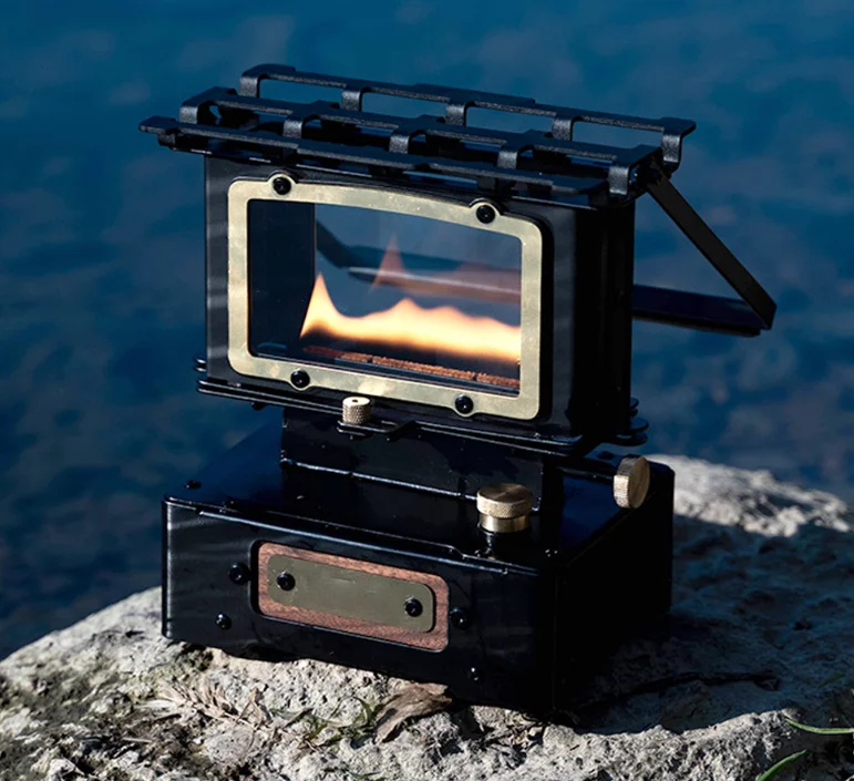 

Portable and lightweight outdoor camping stove mini metal glass tea set