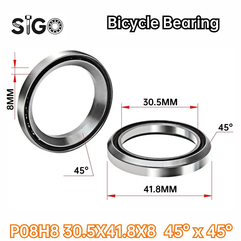 1PCS MH-P08H8 30.5x41.8x8 45°x45° Bicycle Front Folding Bearing Center Shaft Bicycle Bowl Group Bearing Perin Repair Parts